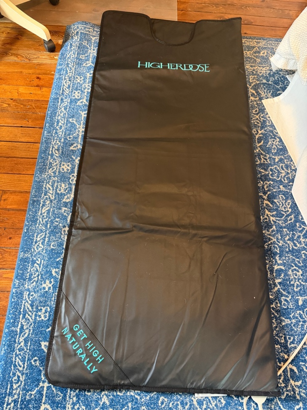 HigherDose Black Wellness Mat with Teal Logo